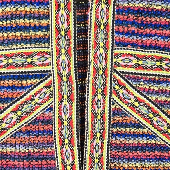 Asos Curve Multicolor Stripe Tweed Look Lightweight Topper Jacket Boho - Picture 5 of 9